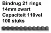 BINDRUG FELLOWES 14MM 21RINGS A4 ZWART