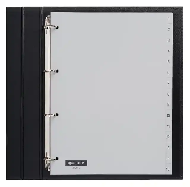 TABBLAD QUANTORE 4RINGS PP 1-15 GRIJS