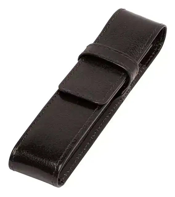 PENNENETUI 321 BUFFELLEER 1DLG ZWART
