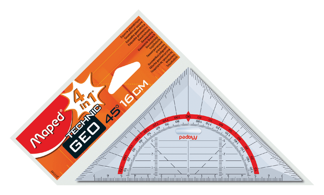 GEODRIEHOEK MAPED GEOMETRIC 16CM
