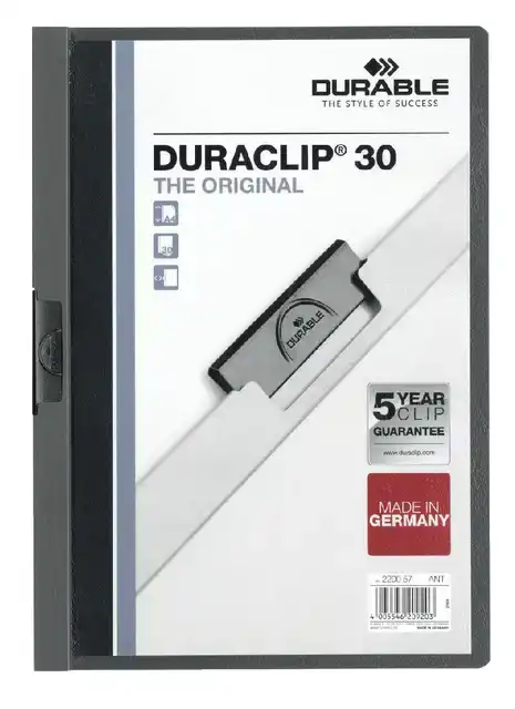 KLEMMAP DURABLE DURACLIP A4 3MM 30V DGS