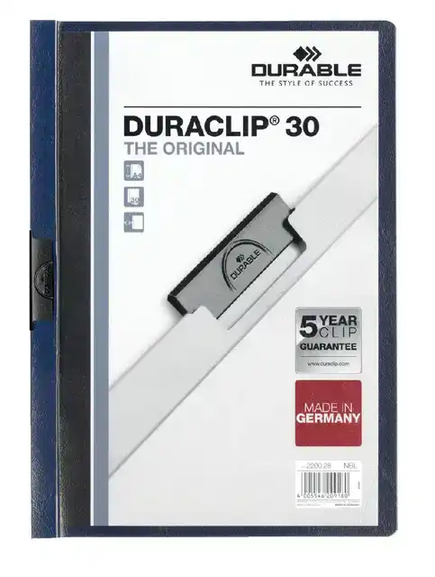 KLEMMAP DURABLE DURACLIP A4 3MM 30V NBL