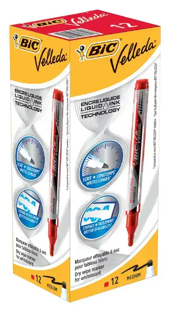 WHITEBOARDMARKER BIC LIQUID ROND M ROOD