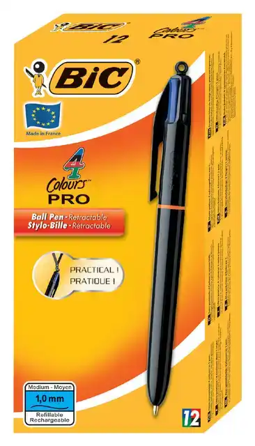 BALPEN BIC 4KLEUREN PRO MET RING M