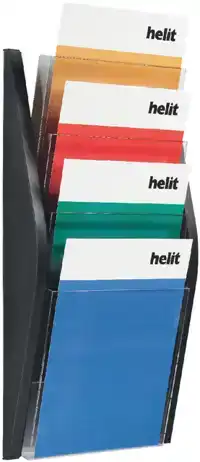 FOLDERHOUDER HELIT WAND 4 X A4 ZWART