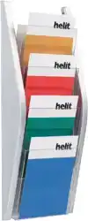 FOLDERHOUDER HELIT WAND 4X A5 ZILVER