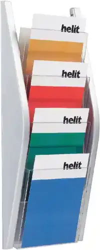 FOLDERHOUDER HELIT WAND 4X A5 ZILVER