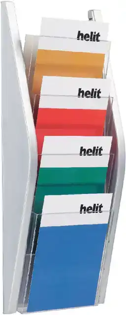 FOLDERHOUDER HELIT WAND 4X A5 ZILVER