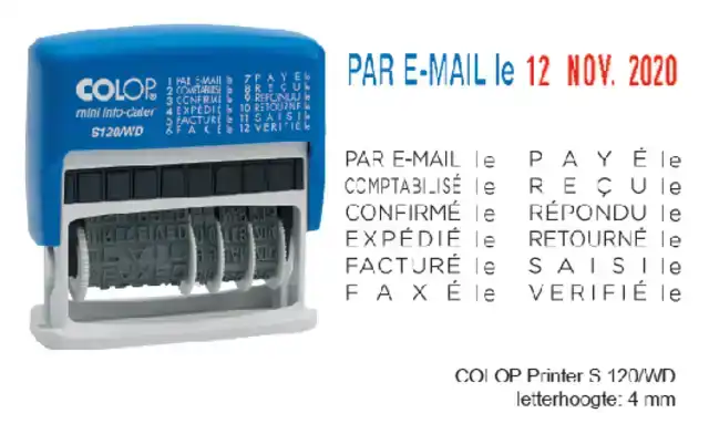 WOORD-DATUMSTEMPEL COLOP 120 MINI-INFO