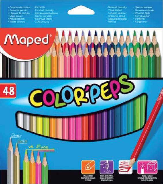 KLEURPOTLOOD MAPED COLOR'PEPS SET Ã 48