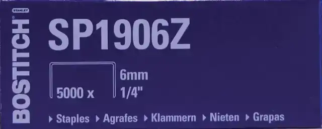 NIETEN BOSTITCH SP1906Z STL 6MM RECHTE