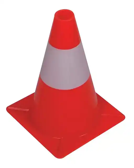 AFBAKENINGSKEGEL 30CM ROOD WIT