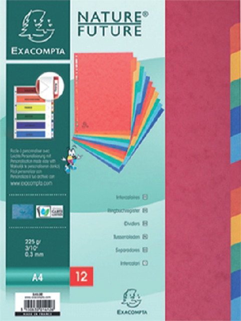 TABBLADEN EXACOMPTA 225X297MM 11GAATS