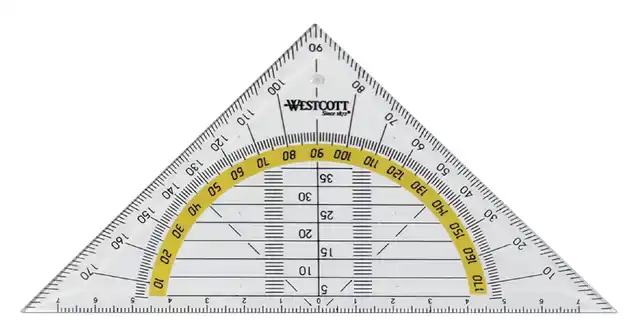 GEODRIEHOEK WESTCOTT 14CM TRANSPARANT