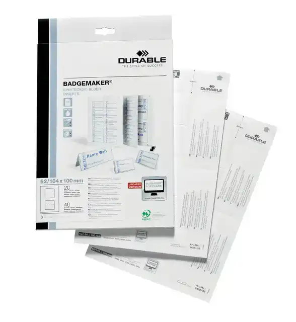 BADGEKAART DURABLE 1420 BEDRUKBAAR A6