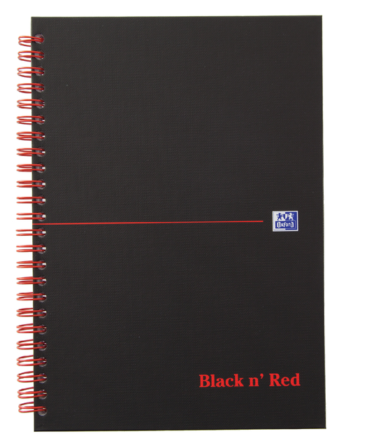 SPIRAALBLOK OXF BLACK EN RED A4 LIJN