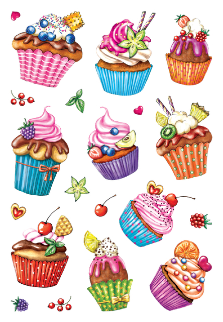 ETIKET HERMA 3387 CUPCAKJES GLITTER
