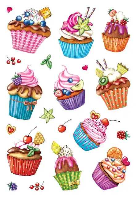 ETIKET HERMA 3387 CUPCAKJES GLITTER