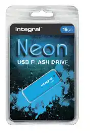 USB STICK 2.0 INTEGRAL 16GB NEON BLAUW