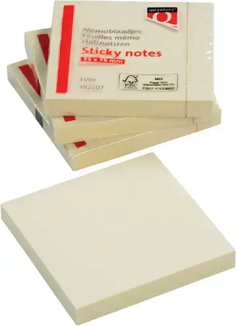 MEMOBLOK QUANTORE 76X76MM GEEL