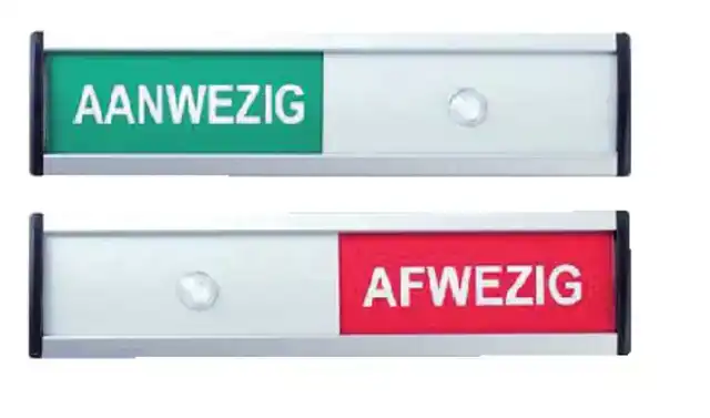 INFOBORD AANWEZIG AFWEZIG 125X30MM