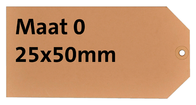 LABEL HF2 NR 0 200GR 25X50MM BRUIN 1000