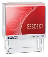 TEKSTSTEMPEL COLOP 20 GEBOEKT ROOD