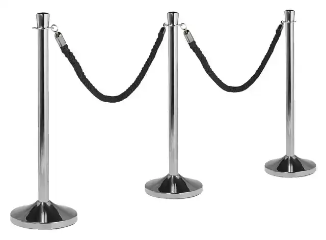 AFZETKOORD SECURIT 150CM ZWART CHROOME