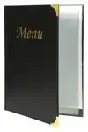 MENUKAART SECURIT A4 4 X 2 TASSEN ZWART