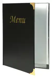 MENUKAART SECURIT A4 4 X 2 TASSEN ZWART