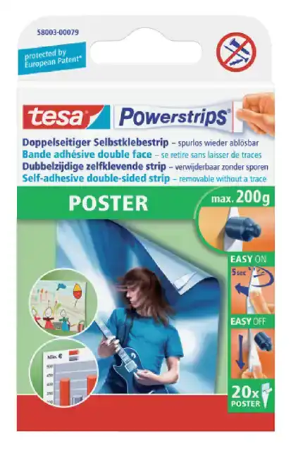 KLEEFSTRIPS TESA POWERSTRIPS POSTER
