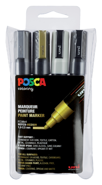 VERFSTIFT POSCA PC5M M 4ST ASSORTI