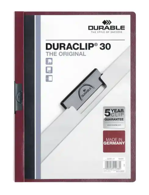 KLEMMAP DURABLE DURACLIP A4 3MM 30V AUB