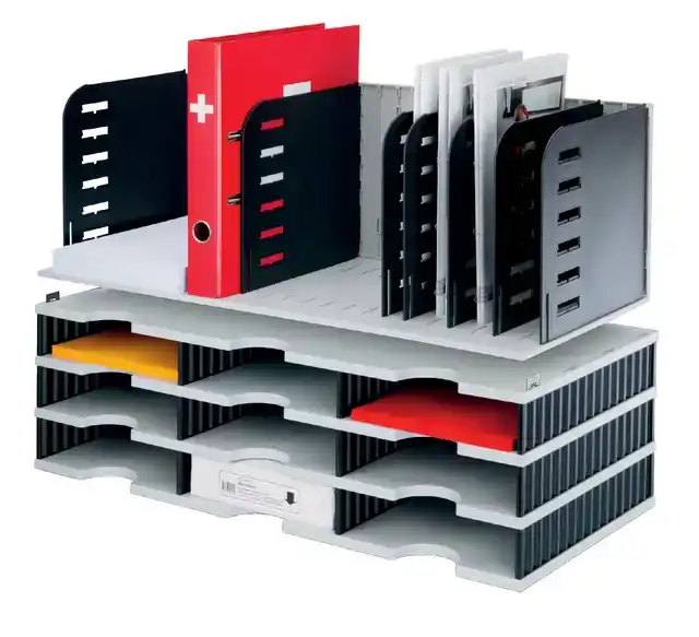 SORTEERSTATION STYRORAC A4 8 VAKS ZWART