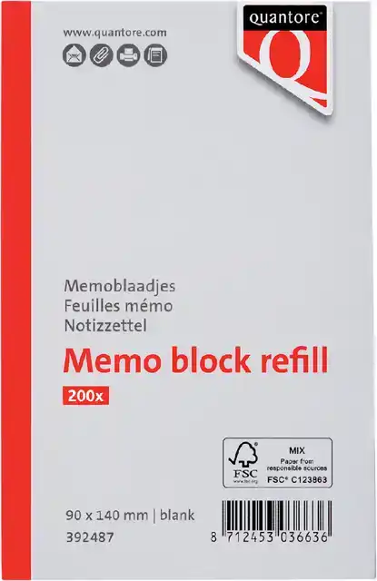 MEMOBLOK QUANTORE LOSBLADIG 140X90X20MM