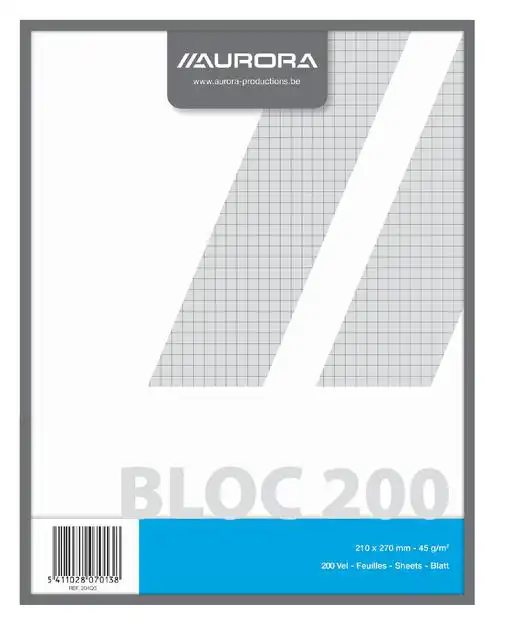 KLADBLOK AURORA 210X270MM RUIT 5X5MM