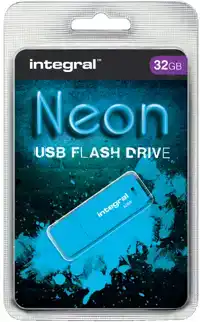 USB STICK 2.0 INTEGRAL 32GB NEON BLAUW