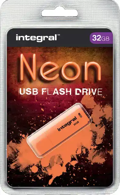 USB STICK 2.0 INTEGRAL 32GB NEON ORANJE