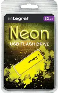 USB STICK 2.0 INTEGRAL 32GB NEON GEEL