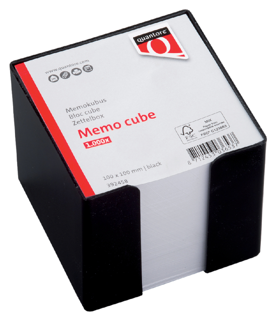MEMOKUBUS QUANTORE 10X10X9CM 900V ZWART