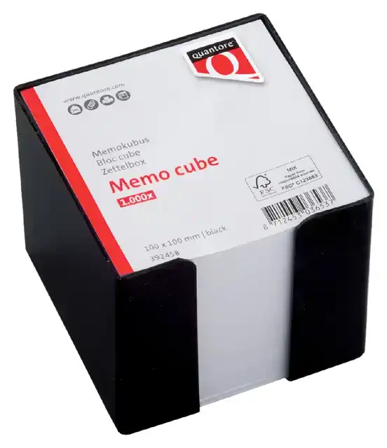 MEMOKUBUS QUANTORE 10X10X9CM 900V ZWART
