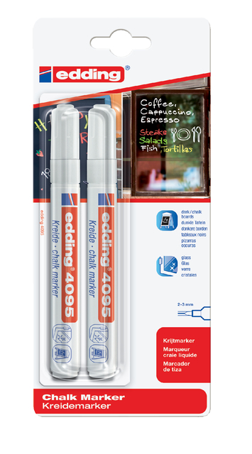 KRIJTSTIFT EDDING 4095 ROND 2-3MM WIT