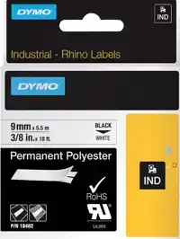 LABELTAPE DYMO 18482 RHINO 9MMX5.5M