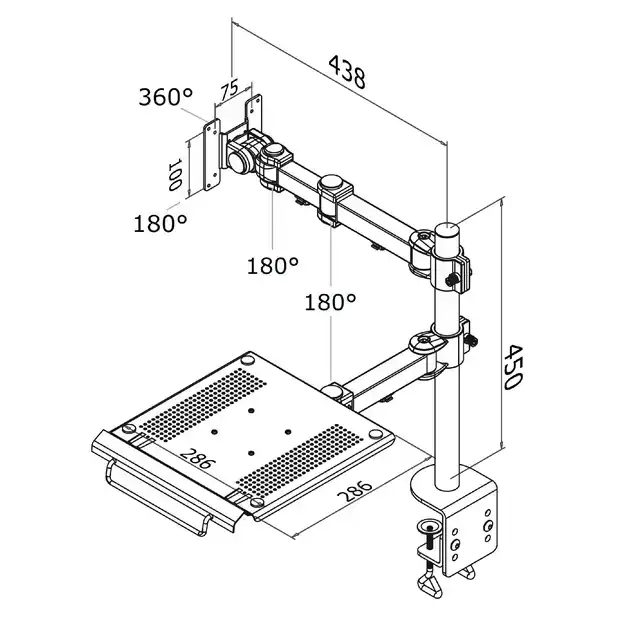 LAPTOPARM NEOMOUNTS D960 27 INCH KLEM
