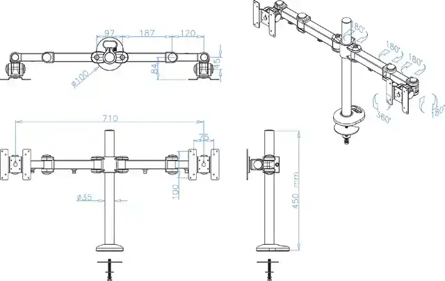 MONITORARM NEOMOUNTS D960DG