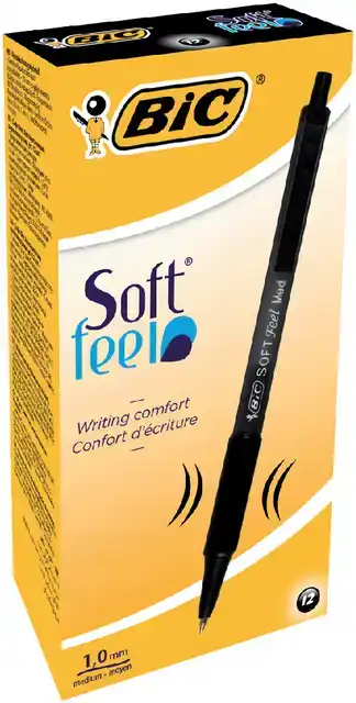 BALPEN BIC SOFT FEEL CLIC M ZWART