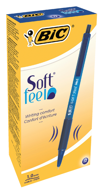 BALPEN BIC SOFT FEEL CLIC M BLAUW