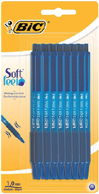 BALPEN BIC SOFT FEEL CLIC M BLAUW