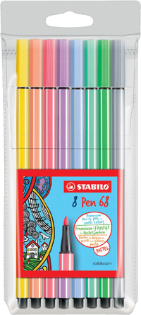 VILTSTIFT STABILO PEN 68/8 M PASTEL ASS