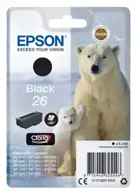 INKTCARTRIDGE EPSON 26 T2601 ZWART